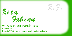 rita fabian business card